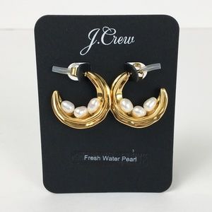 J. Crew Nested Fresh Water Pearl Hoop Earrings